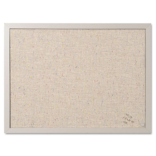 Designer Fabric Bulletin Board, 24x18, Gray Fabric-gray Frame