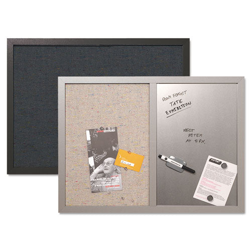 Designer Fabric Bulletin Board, 24 X 18, Black Fabric-black Frame
