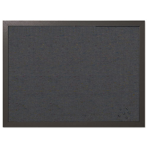 Designer Fabric Bulletin Board, 24 X 18, Black Fabric-black Frame