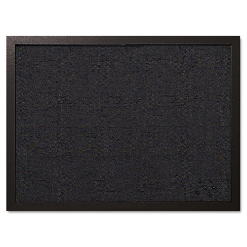 Designer Fabric Bulletin Board, 24 X 18, Black Fabric-black Frame