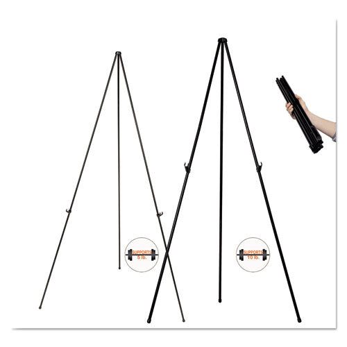 Instant Easel, 61 1-2", Black, Steel, Lightweight