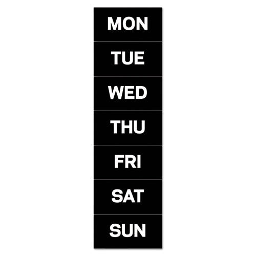 Interchangeable Magnetic Board Accessories, Days Of Week, Black-white, 2" X 1"