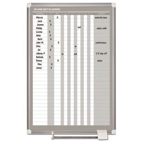 In-out Magnetic Dry Erase Board, 24x36, Silver Frame