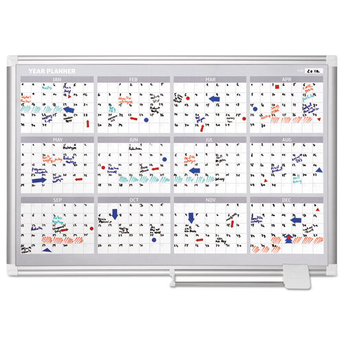 12 Month Year Planner, 36x24, Aluminum Frame