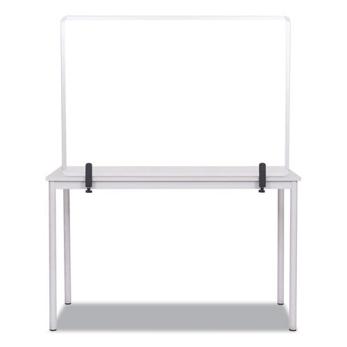 Protector Series Glass Aluminum Desktop Divider, 40.9 X 0.16 X 27.6, Clear