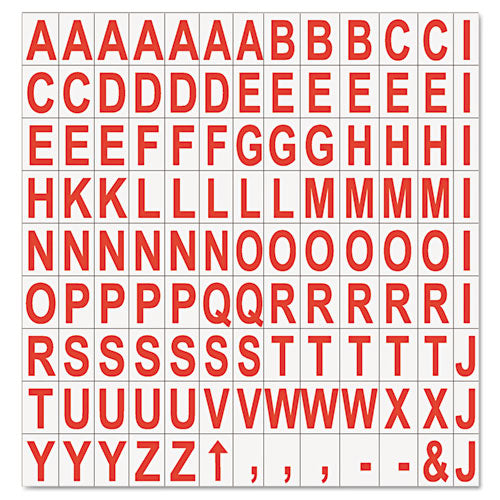 Interchangeable Magnetic Board Accessories, Letters, Red, 3-4"h