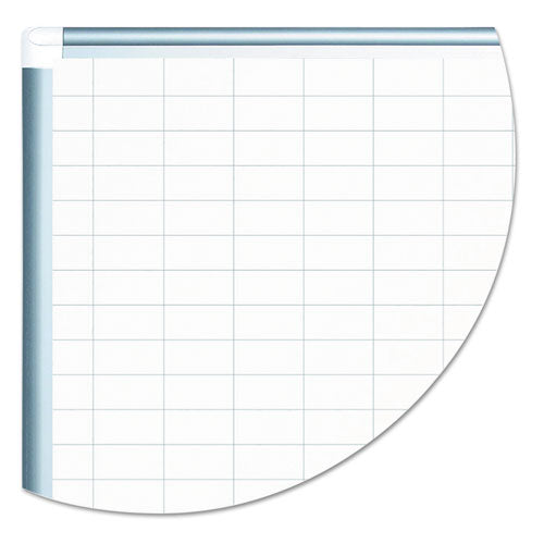 Grid Planning Board W- Accessories, 1 X 2 Grid, 48 X 36, White-silver