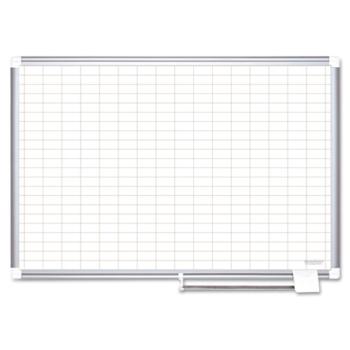 Grid Planning Board, 1 X 2 Grid, 48 X 36, White-silver