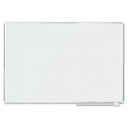 Grid Planning Board, 1" Grid, 72 X 48, White-silver