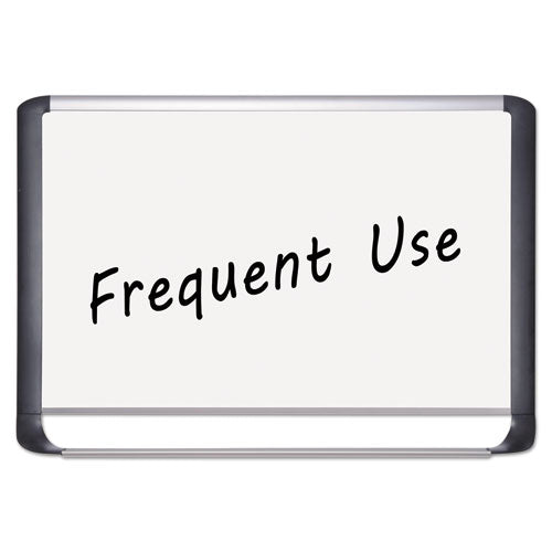 Lacquered Steel Magnetic Dry Erase Board, 24 X 36, Silver-black