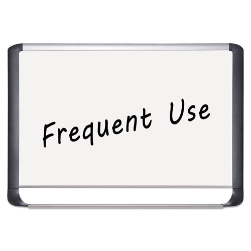 Lacquered Steel Magnetic Dry Erase Board, 36 X 48, Silver-black