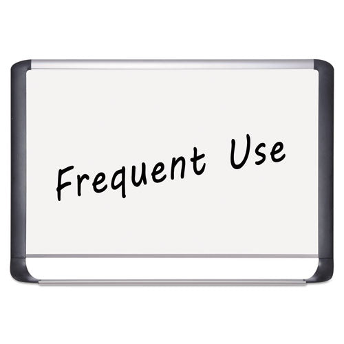 Lacquered Steel Magnetic Dry Erase Board, 48 X 96, Silver-black