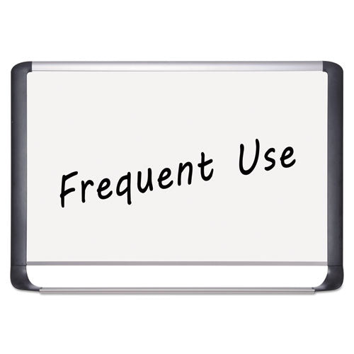 Lacquered Steel Magnetic Dry Erase Board, 48 X 72, Silver-black