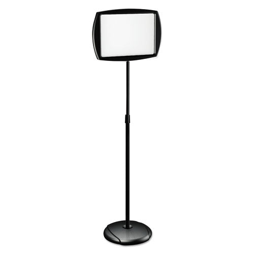 Floor Stand Sign Holder, Rectangle, 15x11 Sign, 66"h, Black Frame