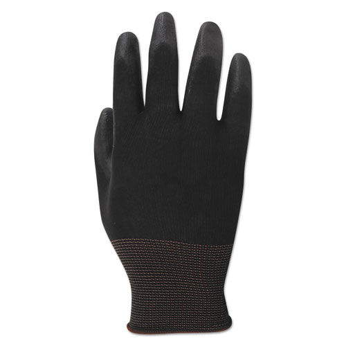 Pu Palm Coated Gloves, Black, Size 9 (large), 1 Dozen