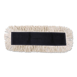 Disposable Cut End Dust Mop Head, Cotton-synthetic, 24w X 5d, White