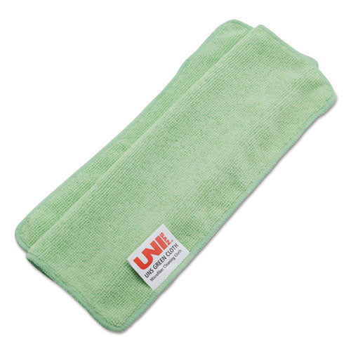 Lightweight Microfiber Cleaning Cloths, Green, 16 X 16, 24-pack