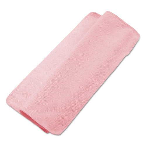 Lightweight Microfiber Cleaning Cloths, Pink, 16 X 16, 24-pack