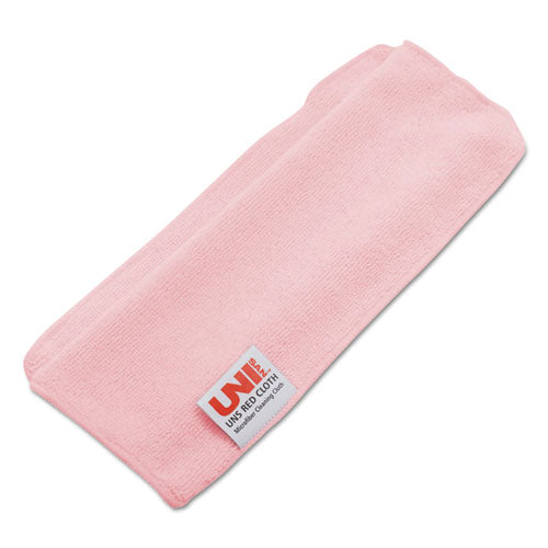 Lightweight Microfiber Cleaning Cloths, Pink, 16 X 16, 24-pack