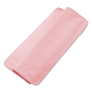 Lightweight Microfiber Cleaning Cloths, Pink, 16 X 16, 24-pack