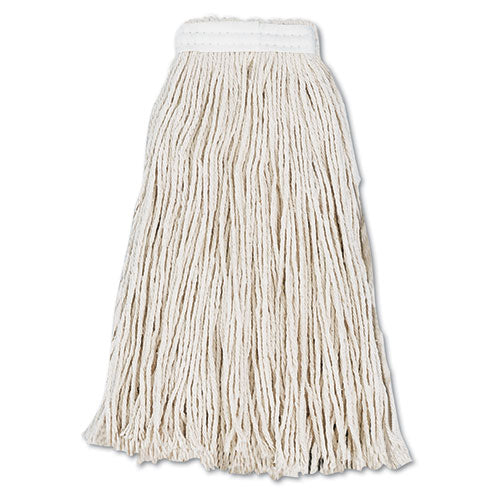 Cut-end Wet Mop Head, Cotton, #16, White, 12-carton