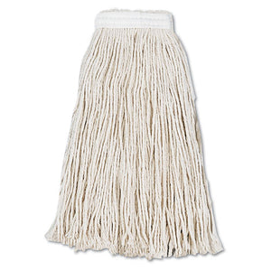 Cut-end Wet Mop Head, Cotton, #16, White, 12-carton