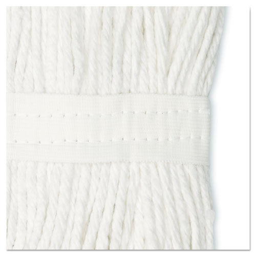 Cut-end Wet Mop Head, Cotton, #16, White, 12-carton