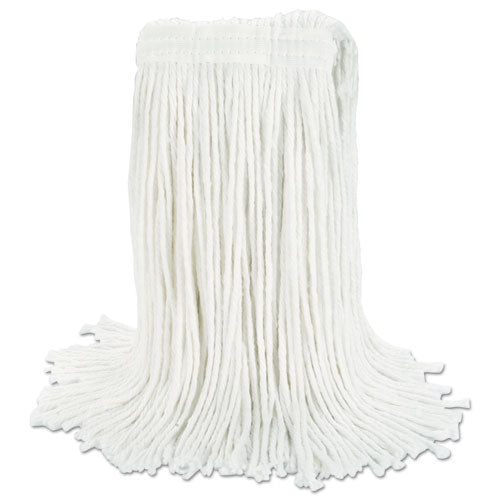 Cut-end Wet Mop Head, Rayon, No. 20, White, 12-carton