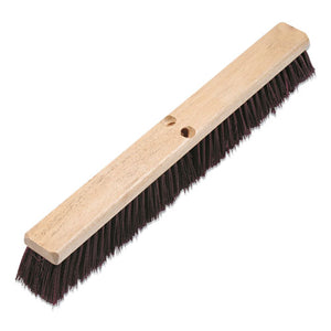 Floor Brush Head, 3 1-4" Maroon Stiff Polypropylene, 24"