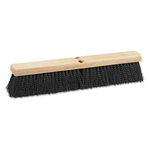 Floor Brush Head, 18" Wide, Black, Medium Weight, Polypropylene Bristles