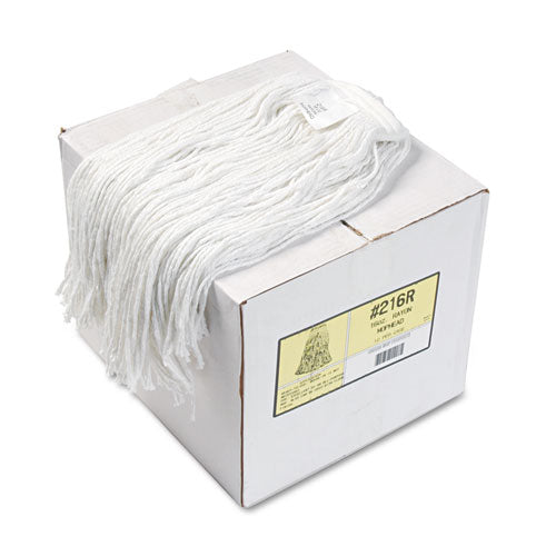 Premium Cut-end Wet Mop Heads, Rayon, 16oz, White, 12-carton