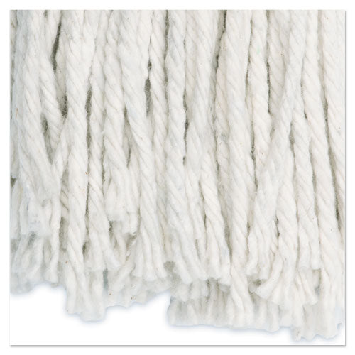Premium Cut-end Wet Mop Heads, Cotton, 24oz, White, 12-carton