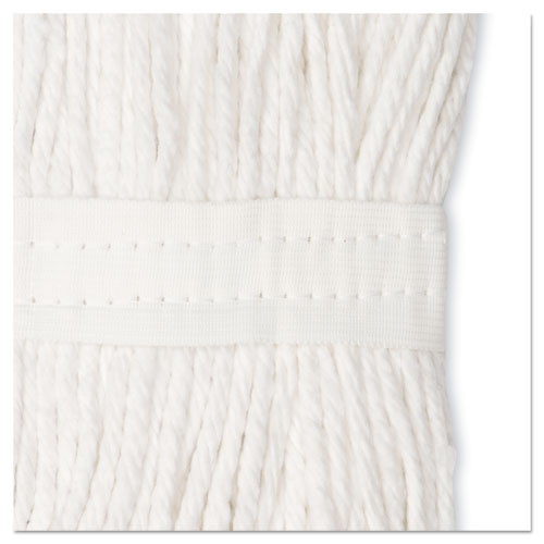 Premium Cut-end Wet Mop Heads, Cotton, 24oz, White, 12-carton