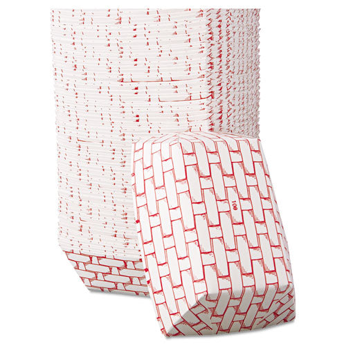 Paper Food Baskets, 1 Lb Capacity, Red-white, 1000-carton