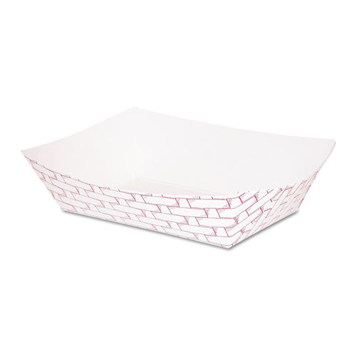 Paper Food Baskets, 1 Lb Capacity, Red-white, 1000-carton