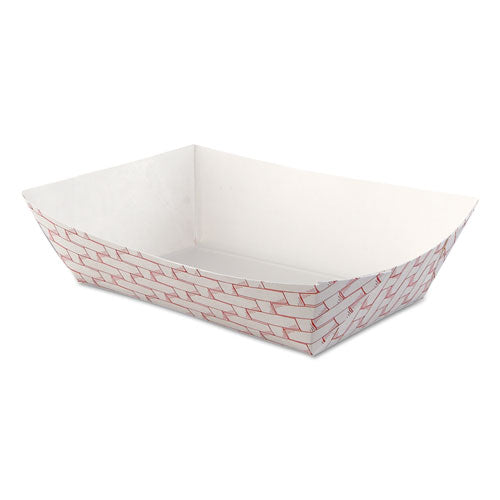 Paper Food Baskets, 2.5lb Capacity, Red-white, 500-carton