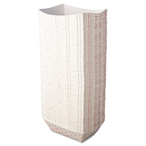 Paper Food Baskets, 3lb Capacity, Red-white, 500-carton