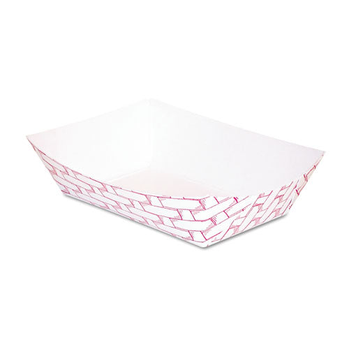Paper Food Baskets, 5lb Capacity, Red-white, 500-carton
