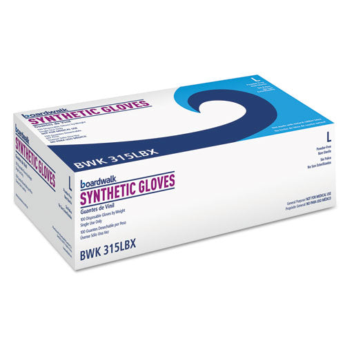 Powder-free Synthetic Vinyl Gloves, Large, Cream, 4 Mil, 1000-carton