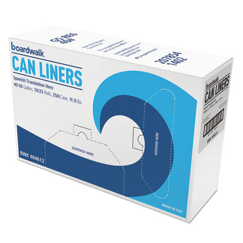 High-density Can Liners, 60 Gal, 14 Microns, 38" X 58", Black, 200-carton