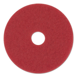 Buffing Floor Pads, 13" Diameter, Red, 5-carton