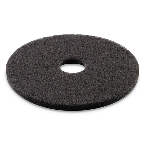 Stripping Floor Pads, 15" Diameter, Black, 5-carton