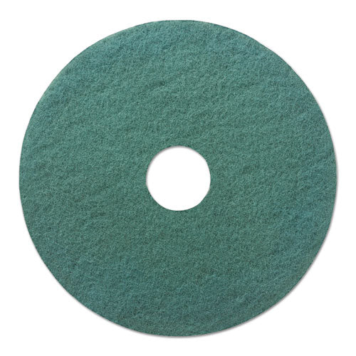 Heavy-duty Scrubbing Floor Pads, 17" Diameter, Green, 5-carton