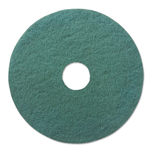 Heavy-duty Scrubbing Floor Pads, 17" Diameter, Green, 5-carton