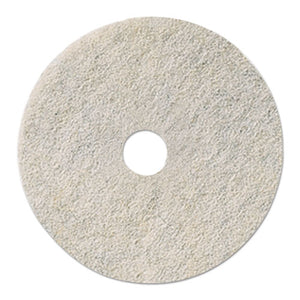 Natural White Burnishing Floor Pads, 17" Diameter, 5-carton