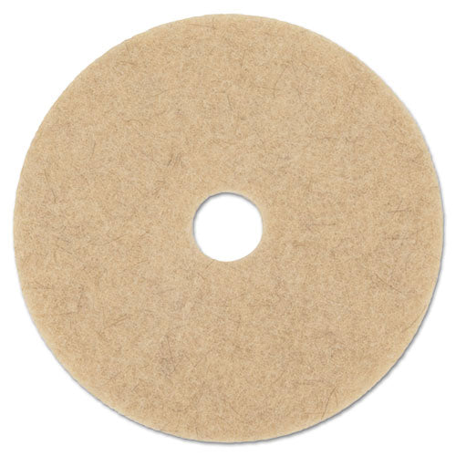 Natural Hog Hair Burnishing Floor Pads, 19" Diameter, 5-carton