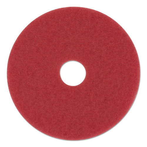 Buffing Floor Pads, 19" Diameter, Red, 5-carton