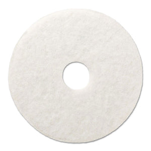 Polishing Floor Pads, 24" Diameter, White, 5-carton