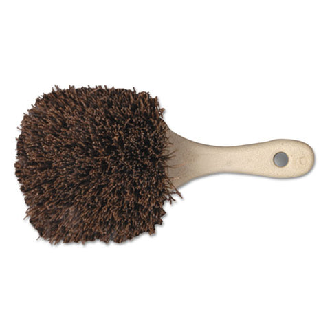 Utility Brush, Palmyra Bristle, Plastic, 8 1-2", Tan Handle