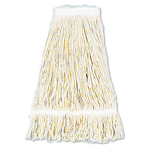 Pro Loop Web-tailband Wet Mop Head, Cotton, 24oz, White